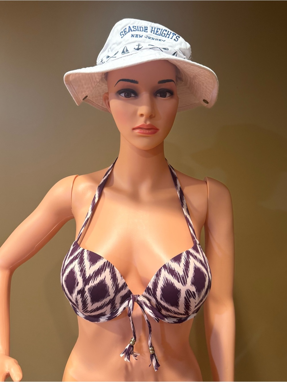 H&M Purple Ikat Halter Bikini Top